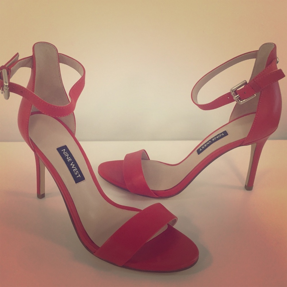 Nine West Red Leather Heels Size 6
